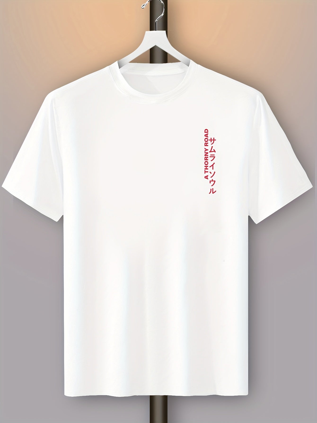 Men's 180gsm Heavyweight Samurai & Tokyo Anime T-Shirt - One Outsider Manga-Inspired Design with Text, Casual Round Neck Summer Tee for, Samurai Warriors & Anime Fans