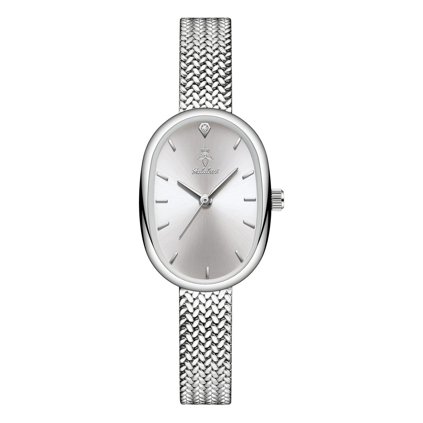 Montre Femme Élégante –Cadran Ovale Classique, Bracelet à Motif Feuille, Livrée avec Coffret Cadeau, Accessoire Stylé Indispensable pour Femme, Idéal Cadeau Saint-Valentin