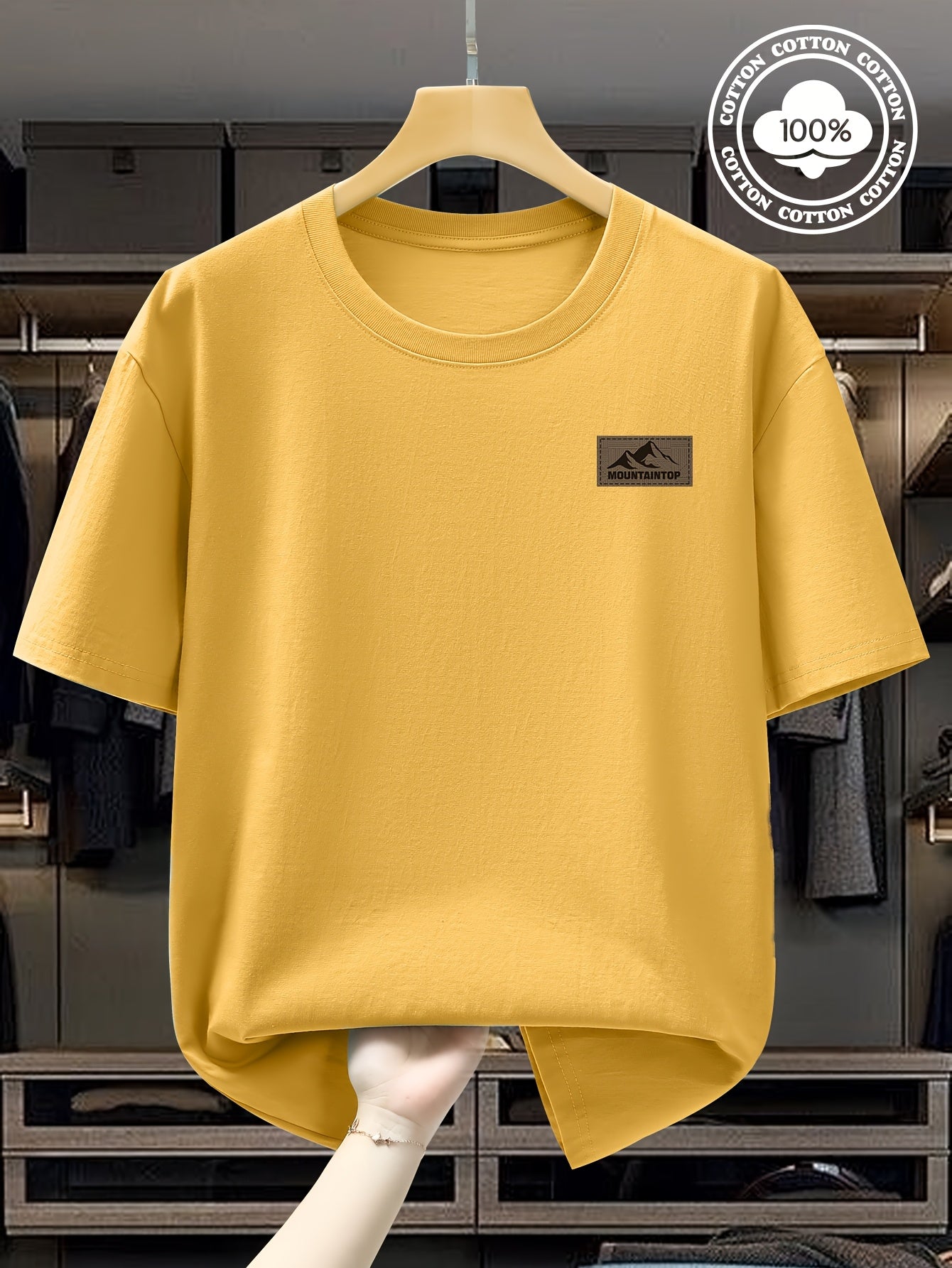 Summer Men's 220g Pure Cotton Short Sleeve T-Shirt