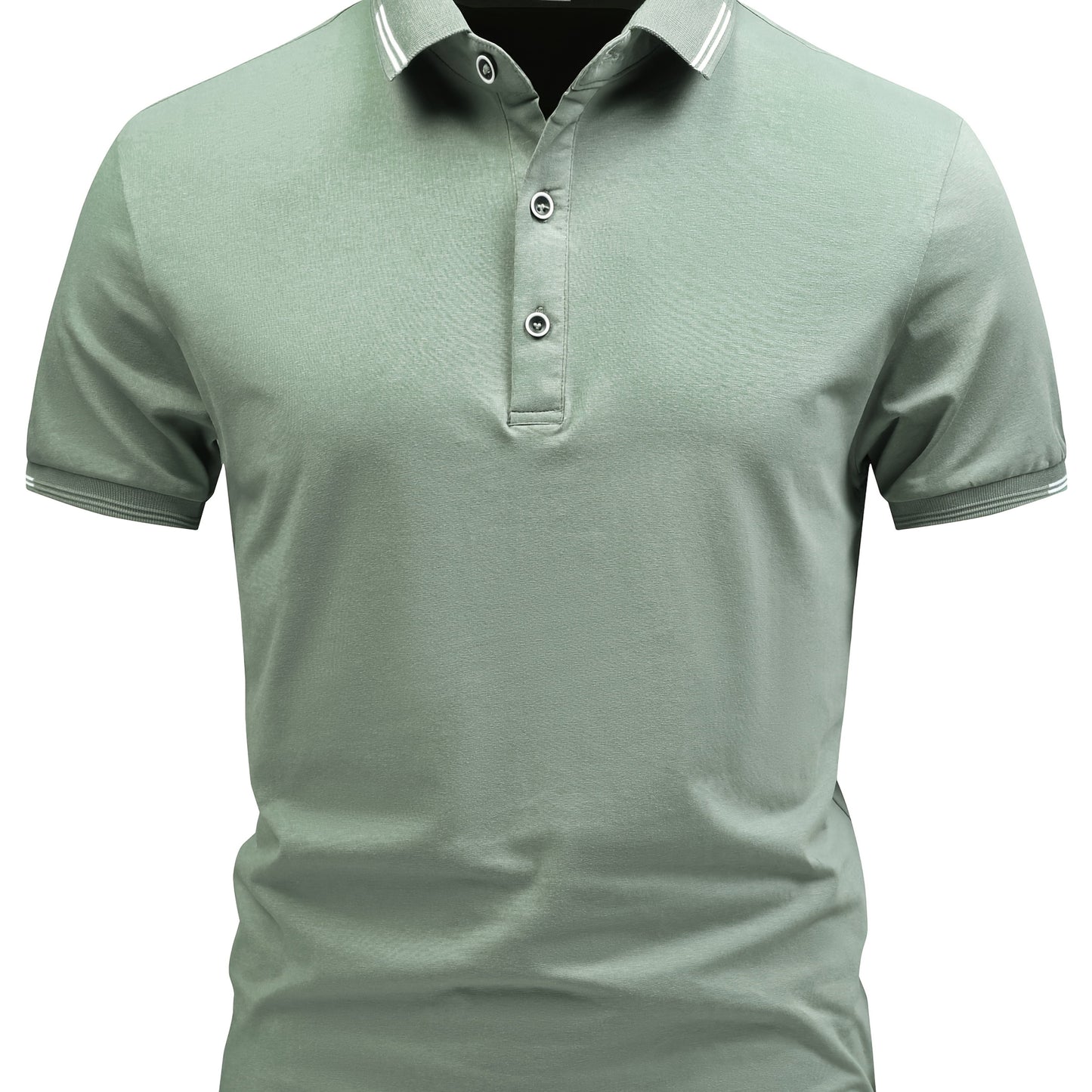 Men's Lightweight Business Casual Shirt - Breathable, Stretch Fabric Blend with Button Detail, Short Sleeve, Solid Color