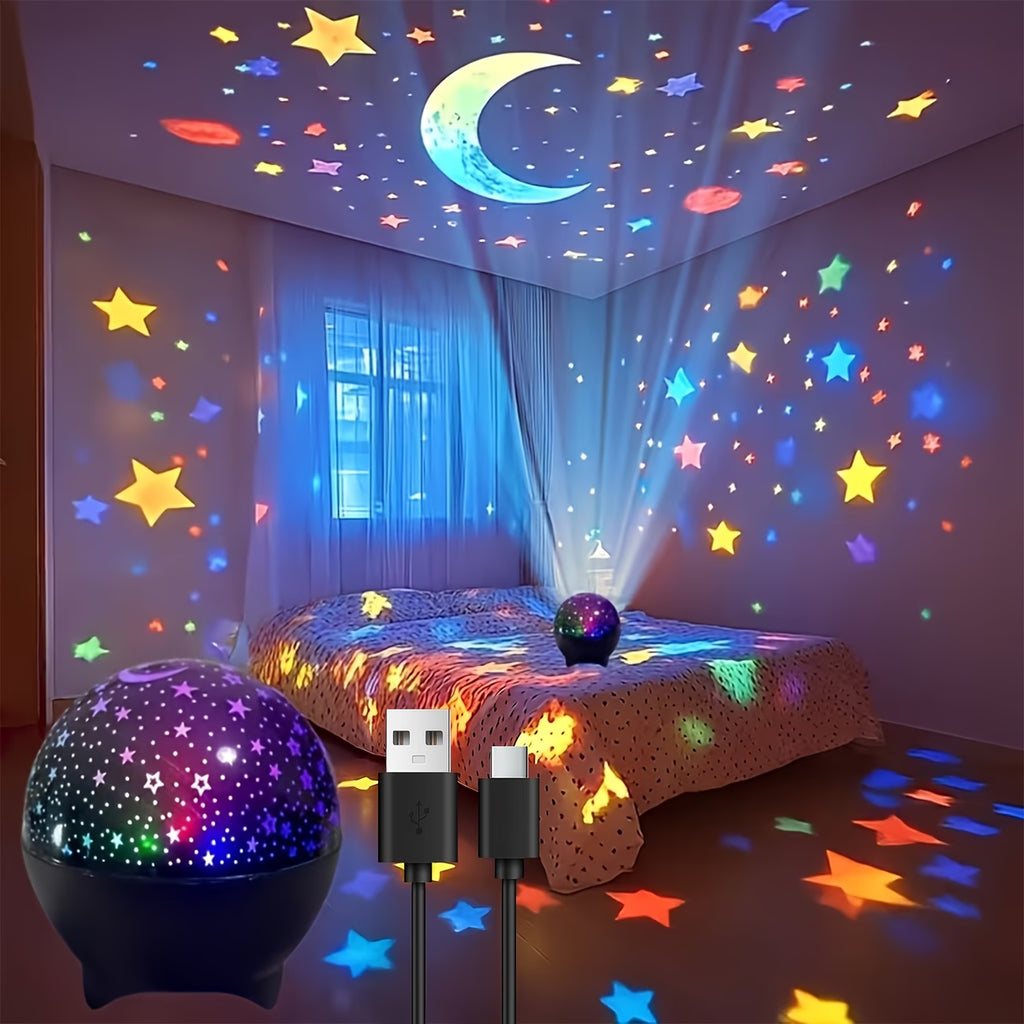 7-Color Star Projector Night Light – Fantasy Galaxy Lamp for Kids' Bedrooms & Playrooms