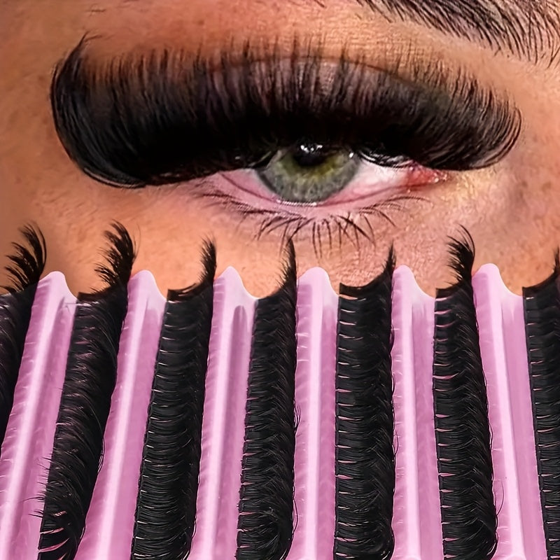 200 faux cils 3D en vison synthétique, style russe, épaisseur 0,05 mm, courbure D, longueurs mixtes 10-18 mm, styles naturel et anime, réutilisables, à poser soi-même