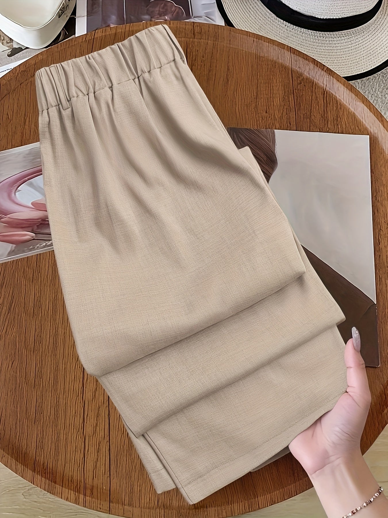 Pantalon Femme Grande Taille Élégant – Style Bureau avec Boutons