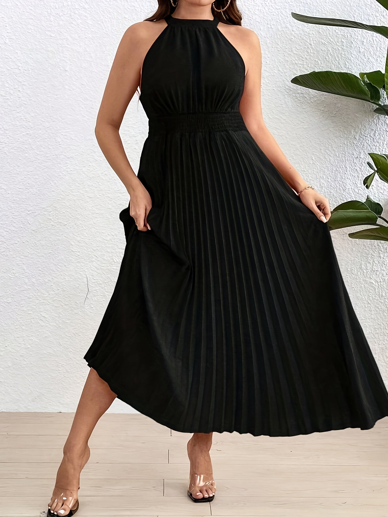 Robe maxi élégante grande taille femme – longue et fluide, pour soirées ou invités de mariage, lavable en machine, tissu non transparent, tenue formelle pour événements spéciaux et quotidien, coupe sophistiquée