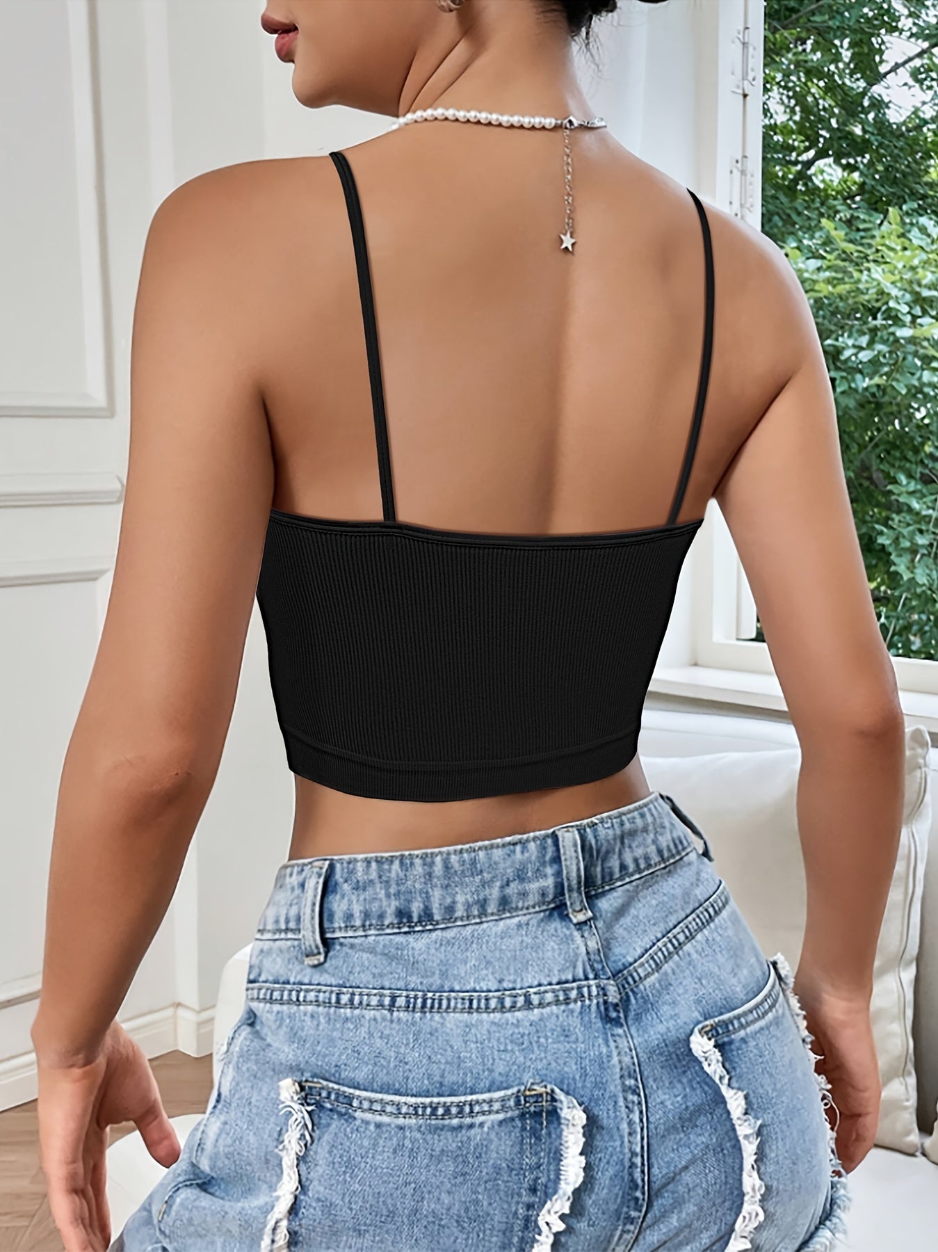 Lot de 4 Brassières Bustier Femme Style Boho – Couleur Unie, Sans Rembourrage