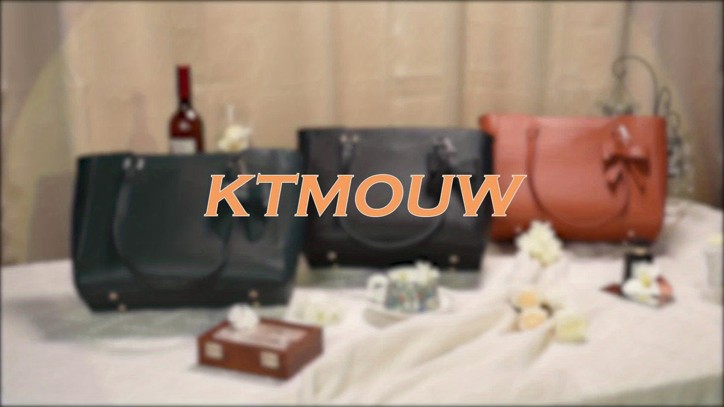 Sac ordinateur femme – grand cabas élégant à nœud, format A4, idéal pour le travail, les entretiens d’embauche et les trajets quotidiens