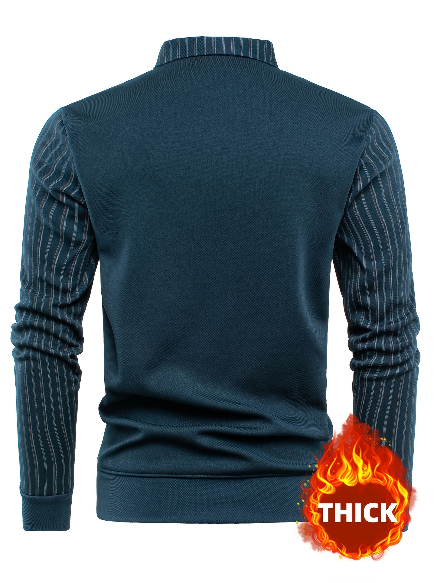 New Autumn And Winter Plush Men'S Long-Sleeved Fake Two-Piece Vest Design, Diamond-Shaped Decorative Stickers on The Chest, Pinstripe Lining, Soft And Warm for Daily Travel, Casual And Versatile, Light Business Fashion Lapel