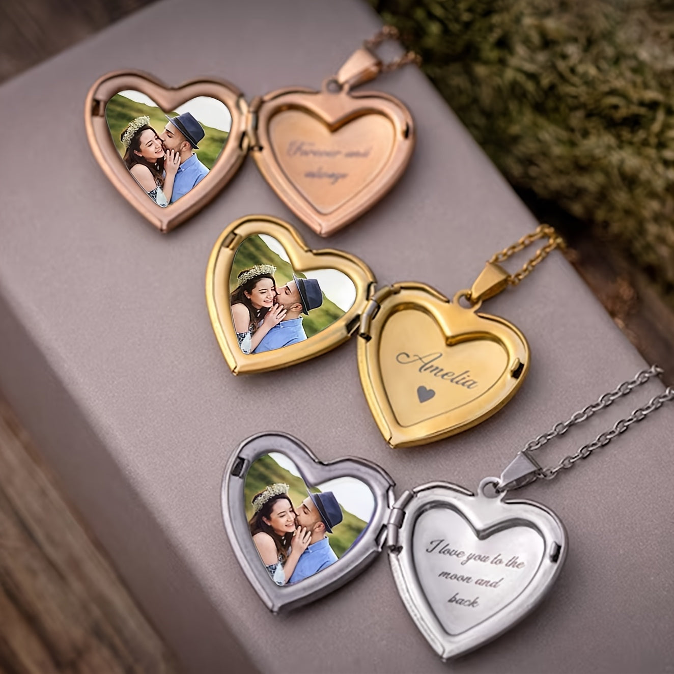Collier pendentif cœur personnalisé avec photo, bijou en acier inoxydable gravable