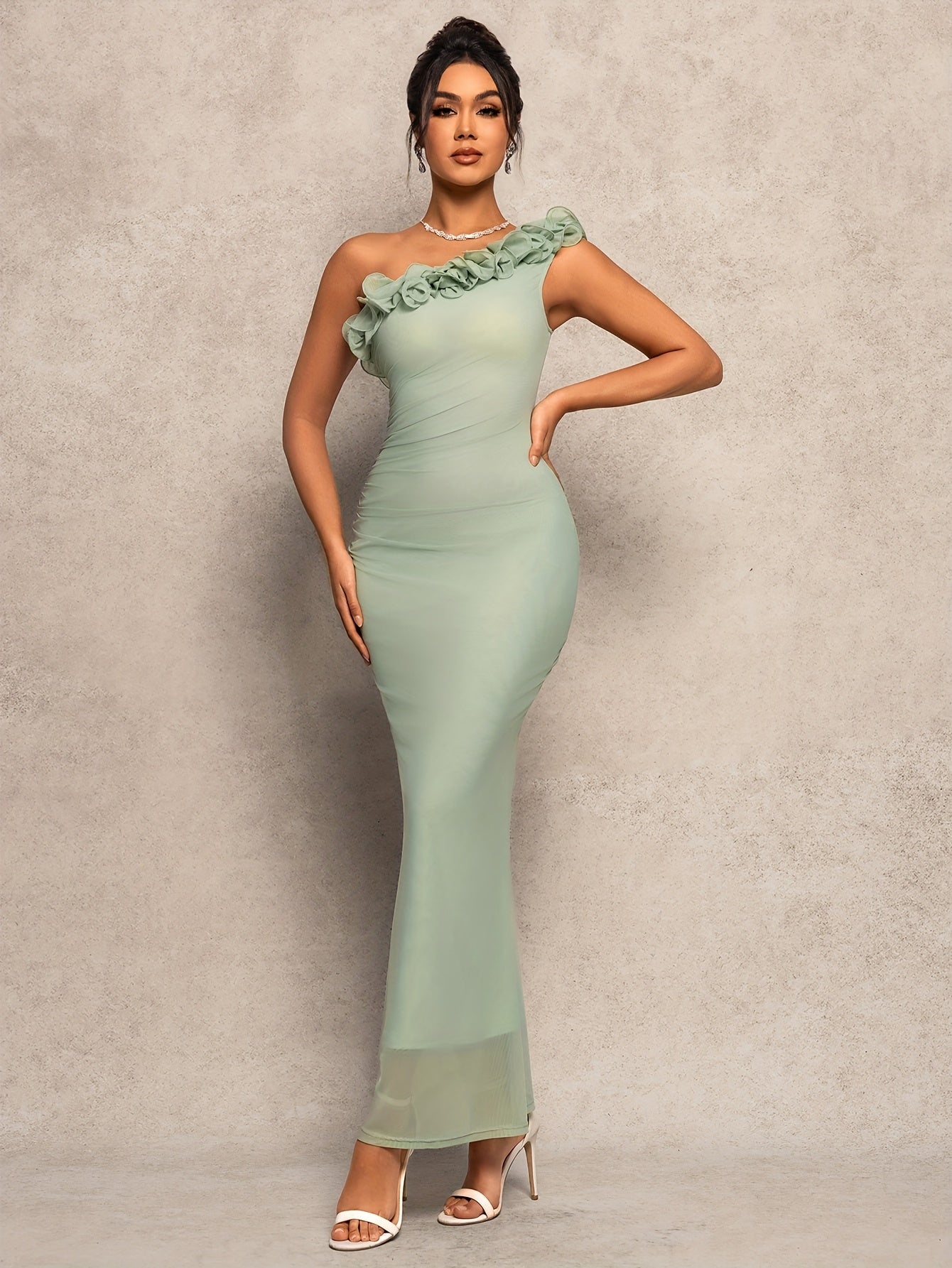 Robe Femme Automne/Hiver — Idéale pour Mariages, Concerts, Graduation, Style Princesse/Fée, Tulle Stretch avec Volants, Épaules Dénudées, Polyvalente Toute Saison, Tenue Élégante pour Soirées et Occasions Formelles, Robe Princesse pour Femme