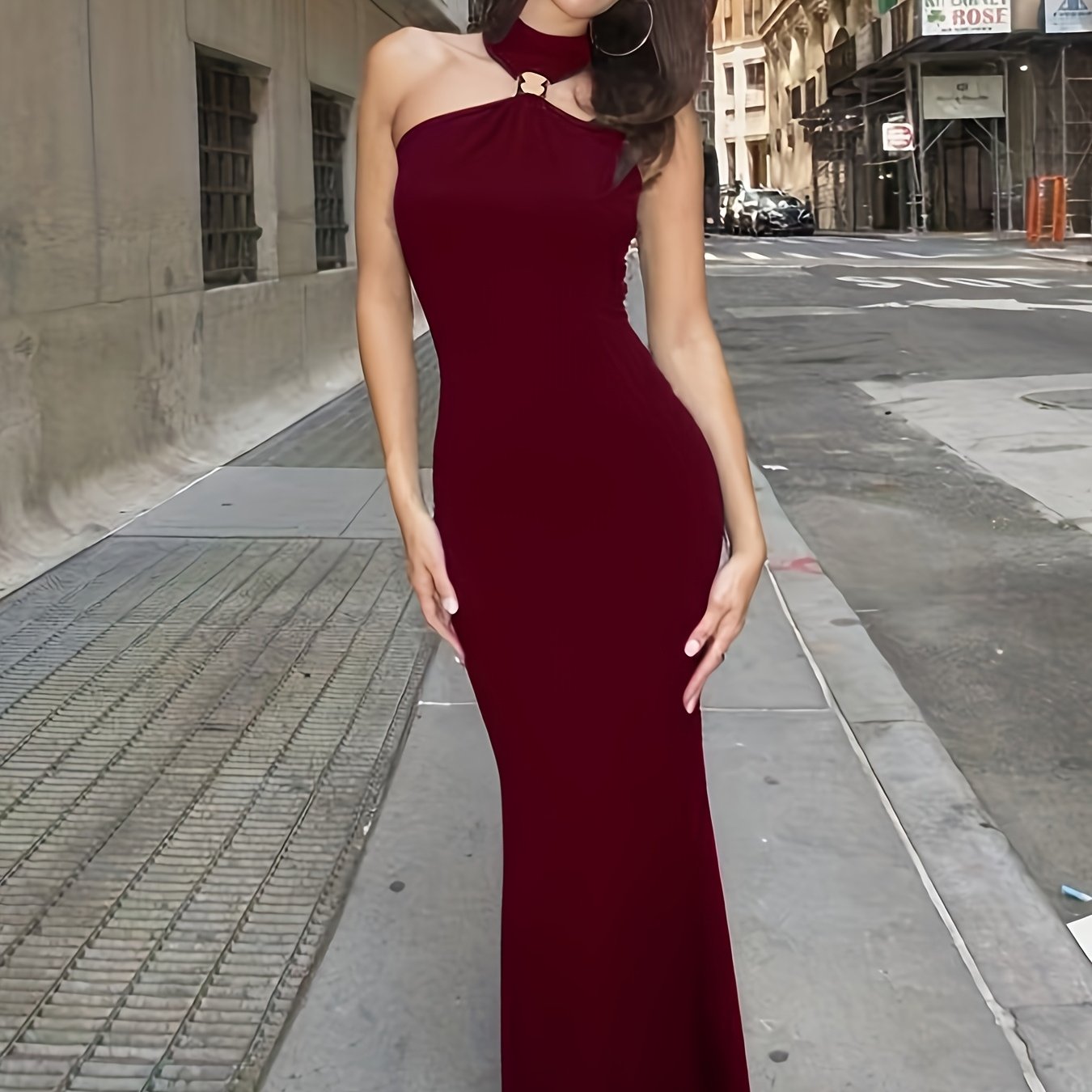 Robe de soirée moulante élégante pour femme - Robe de soirée élégante pour fêtes et événements formels - Tenue de soirée extensible et lavable en machine - Robe de soirée élégante pour femme