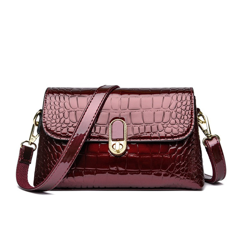 Sac à Bandoulière Femme – Cuir Imprimé Crocodile, Sangle Amovible, Design Élégant, Multi-Compartiments Zippés pour Téléphone et Cartes, Porte-Monnaie Compact, Idéal Bureau, Déplacements et Activités Extérieures