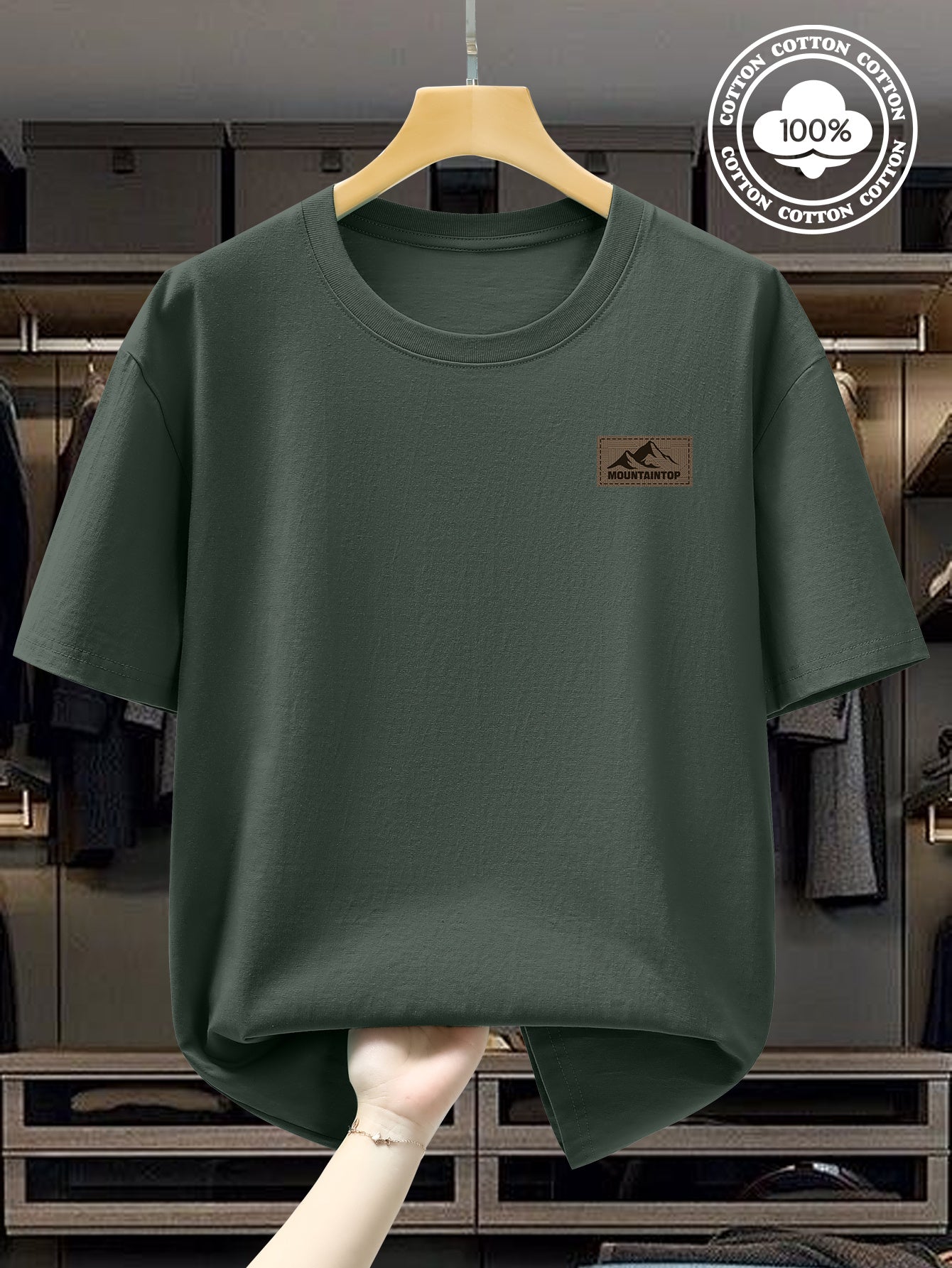 Summer Men's 220g Pure Cotton Short Sleeve T-Shirt