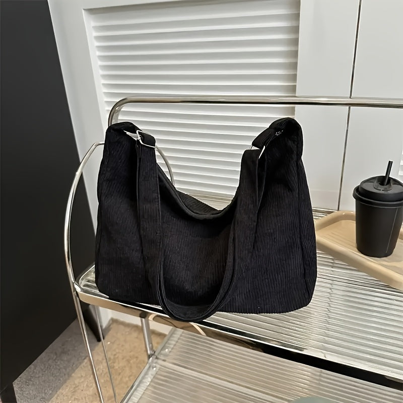 Sac Épaule Femme en Velours – Options Noir et Blanc, Sac Polyvalent, Élégant et Minimaliste, Léger et Doux, Idéal Voyage et Quotidien