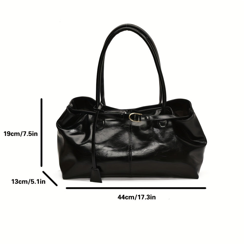 Sac Cabas Femme Vintage – Grande Capacité, Anse Fixe, Sac Élégant Quotidien, Spacieux pour Travail, Shopping et Voyage, Cuir Synthétique Durable, Sac Épaule Classe et Élégant, Sac de Créateur Femme Haute Qualité (Copie)
