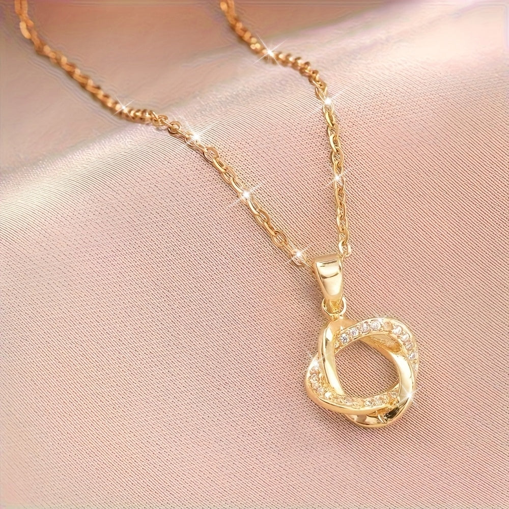 Collier Femme Élégant Minimaliste – Pendentif Fleur Géométrique, Acier Inoxydable Plaqué Or 18K, Hypoallergénique, Idéal Quotidien et Soirées, Cadeau Parfait