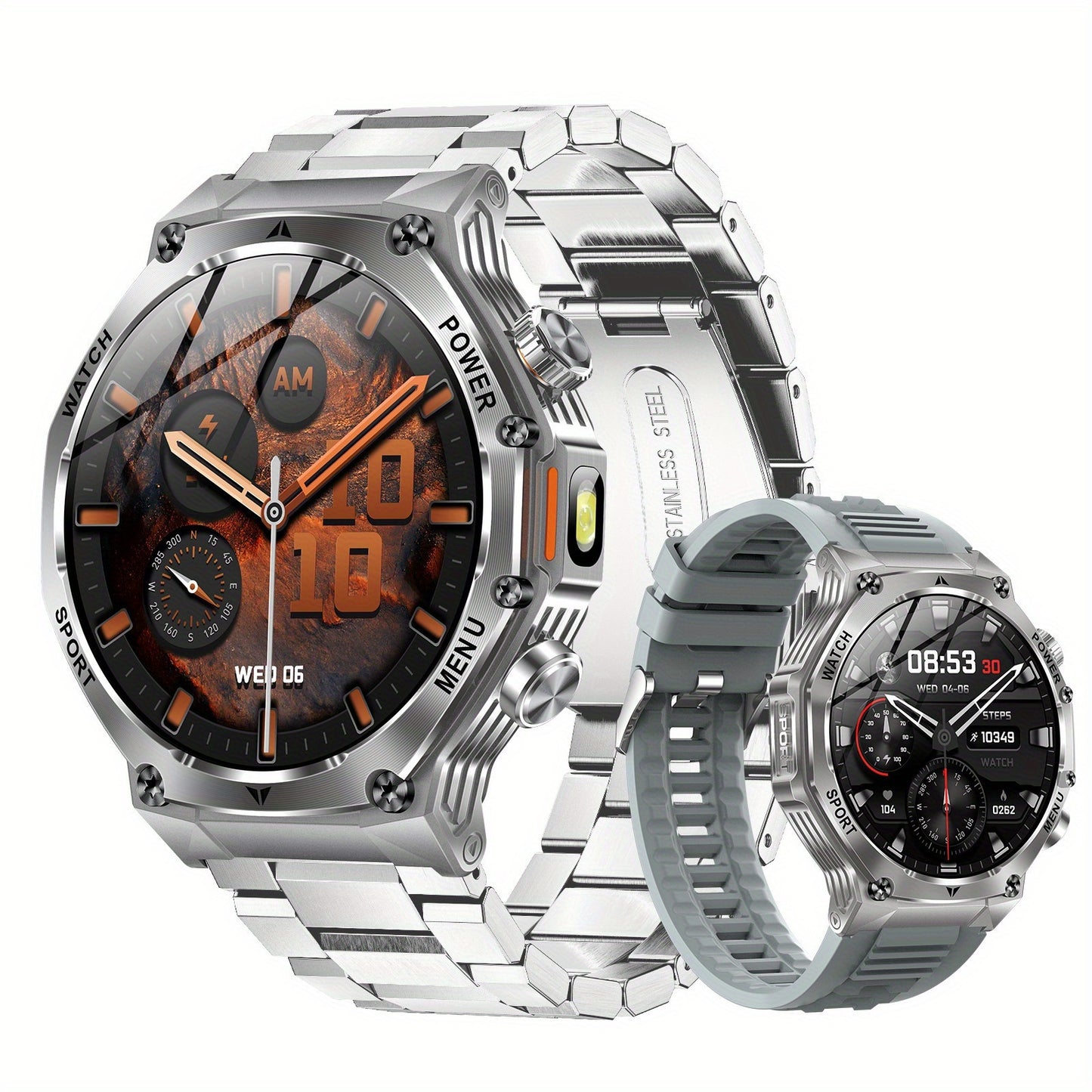 Montre Connectée Homme – Batterie 800 mAh, Écran HD 1,75", 120+ Modes Sport, Lampe Torche, Étanchéité IPX8, Appels Sans Fil, Tracker Fitness – Compatible Android & iPhone