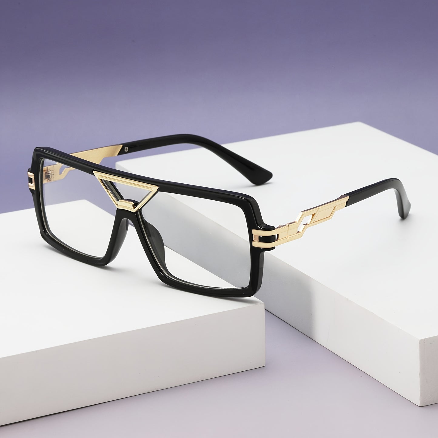 New Women's Fashion Metal Mixed Flat Lens Glasses, Men's Classic Decorative Plain Mirror