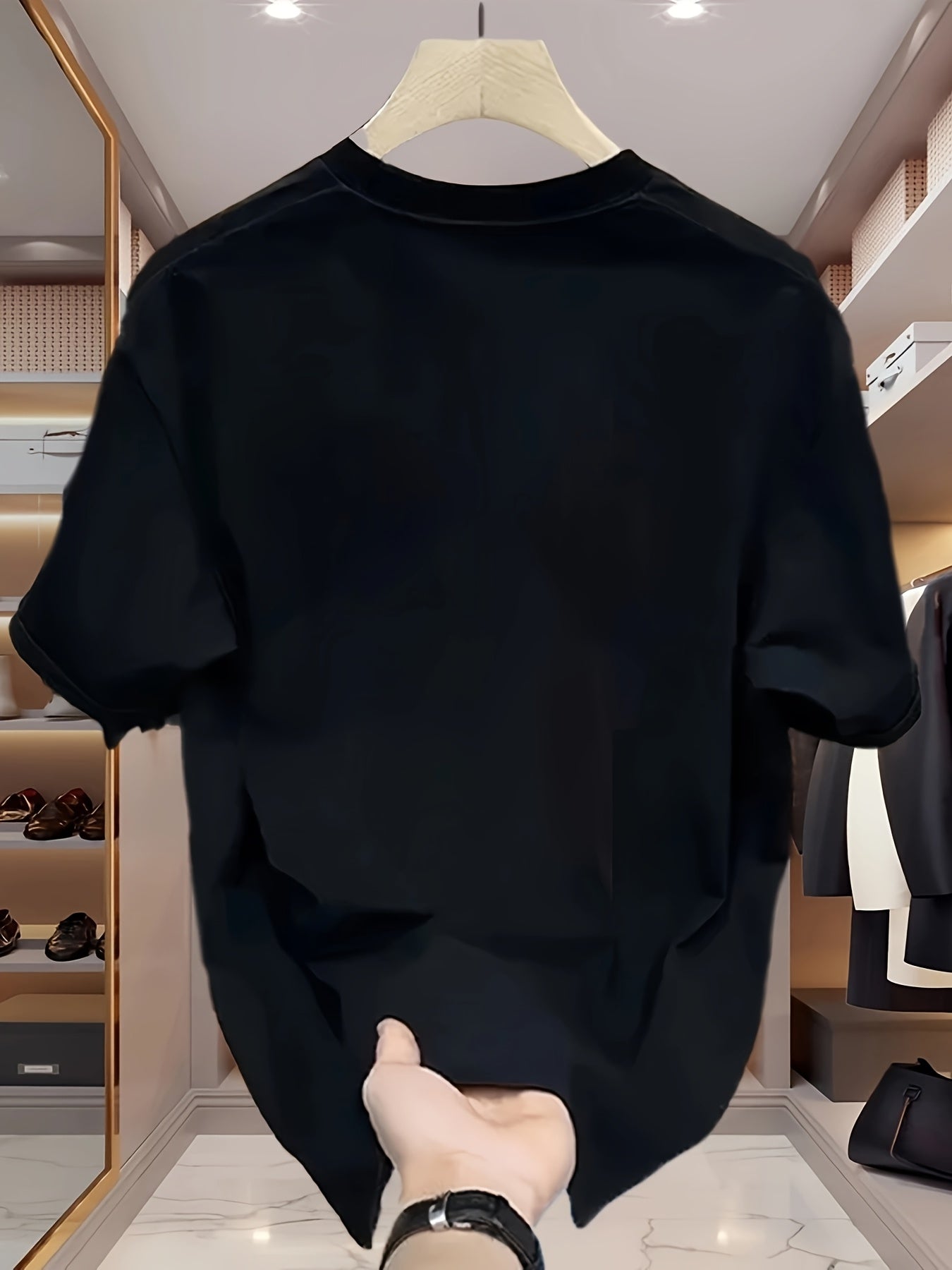 Men's Heavyweight 100% Cotton Oversized T-Shirt with White & Brown Bird Print - Summer Casual Round Neck Short Sleeve Relaxed Fit Large Size Breathable Casual Attire, Versatile Layering Essential for Men (Machine Washable) -