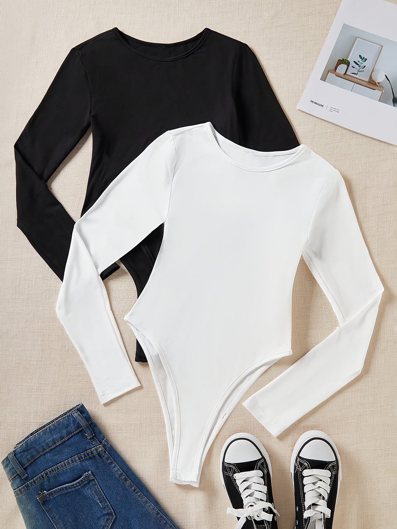 Ensemble deux pièces femme – hauts à manches longues en maille élégants, conçus pour automne et hiver