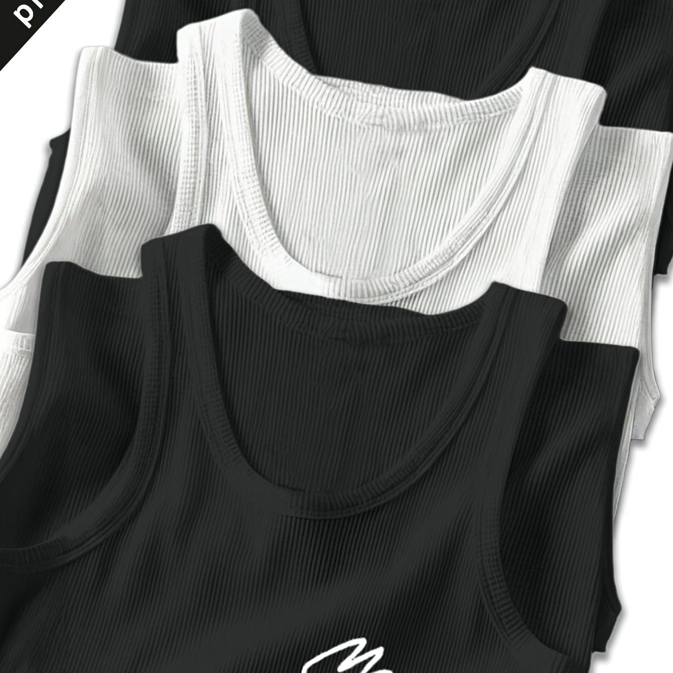 Lot de 3 Débardeurs Homme Été – Côtelé Rayé, Confortable et Respirant