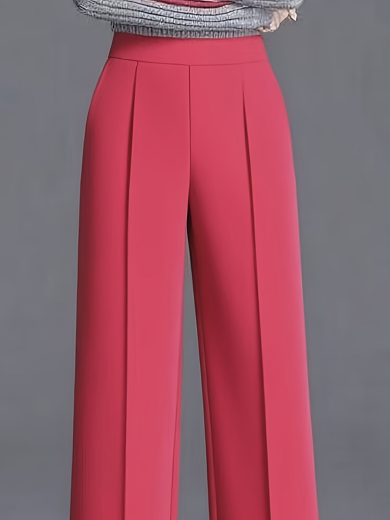 Pantalon Femme Taille Haute Oversize – Jambe Large avec Poches Obliques, Élégant et Décontracté, Tous Saisons