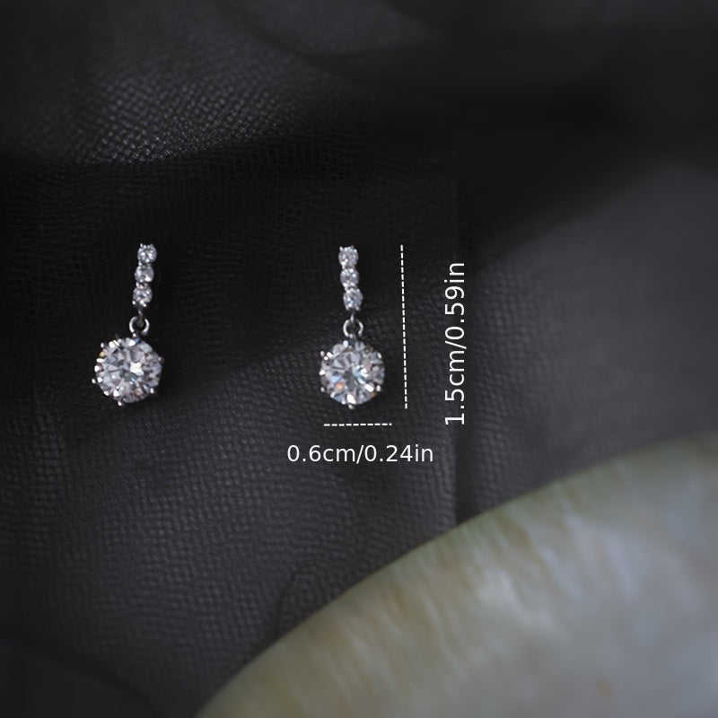 Boucles d’Oreilles Élégantes en Zircon – Pendantes et Stylées, Clous d’Oreilles Délicats et Raffinés