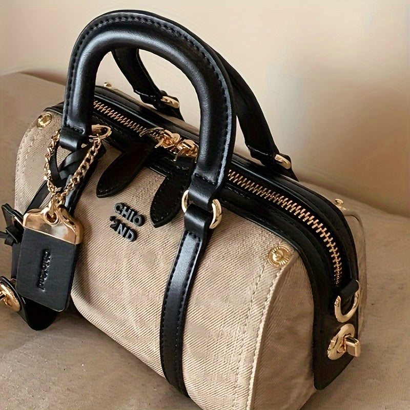 Sac femme beige élégant avec bandoulière détachable