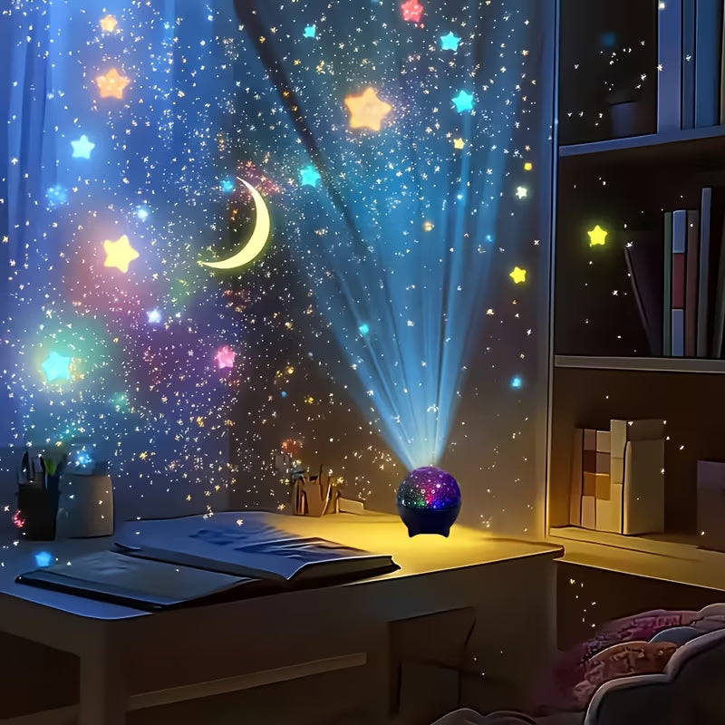 7-Color Star Projector Night Light – Fantasy Galaxy Lamp for Kids' Bedrooms & Playrooms