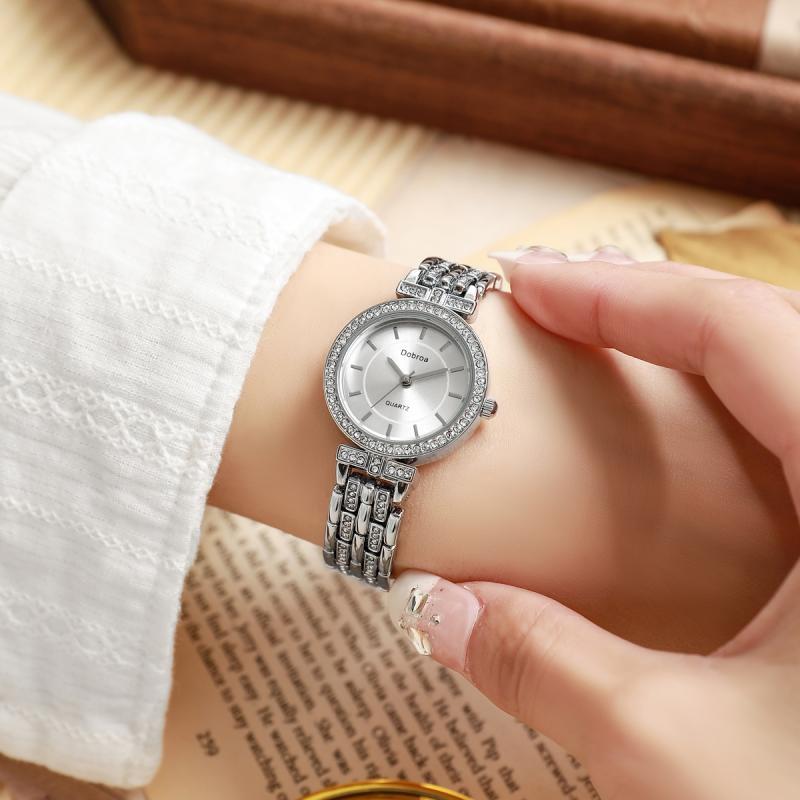 Montre Femme de Luxe – Minimaliste, Mouvement Quartz, Boîtier Rond en Alliage, Cadran Blanc avec Accents Dorés, Élégante pour Quotidien et Occasions Formelles