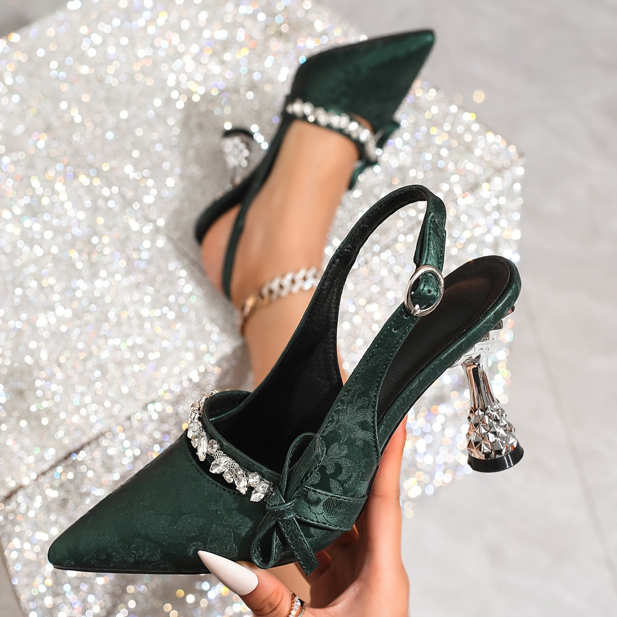 Sandales Femme Élégantes à Talons Fins – Décoration à Nœud Multicouche, Style Doux et Raffiné