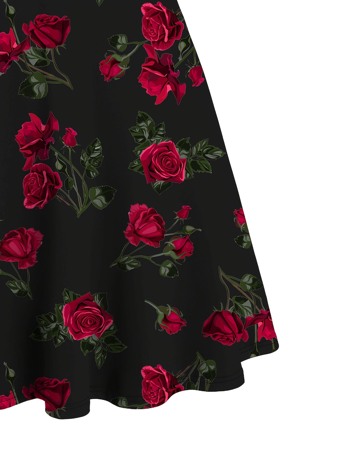 Robe élégante décontractée pour femme, imprimée de roses, plissée sur le devant, à larges bretelles croisées et épaules dénudées