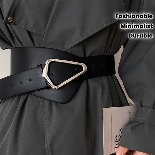 Ceinture large pour femmes – Ceinture taille-triangle élégante et minimaliste, ceinture synthétique pour robes, manteaux et costumes, tenues formelles et décontractées, mariages, fêtes, usage quotidien