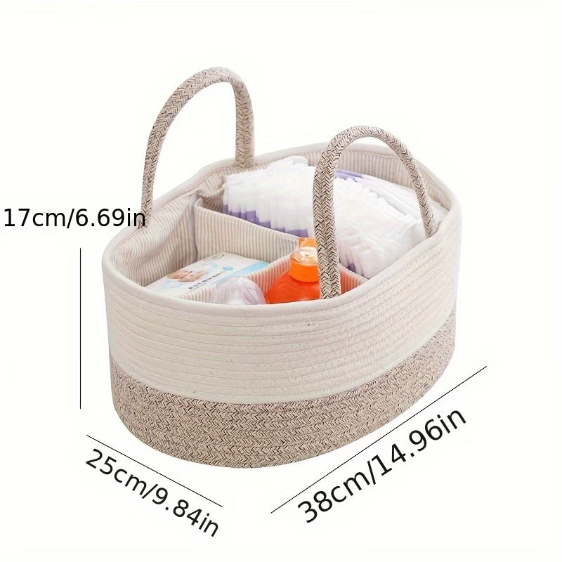 Large Handwoven Storage Basket with Dividers