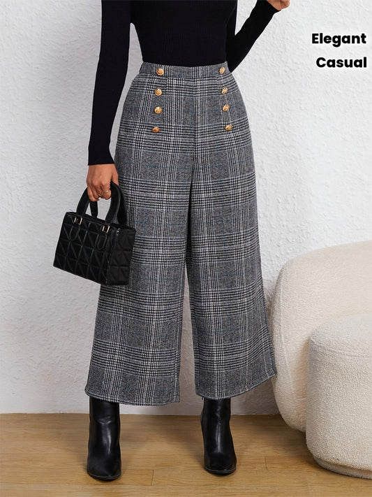 Pantalon Femme Capri – Élégant et Décontracté, Motif Carreaux