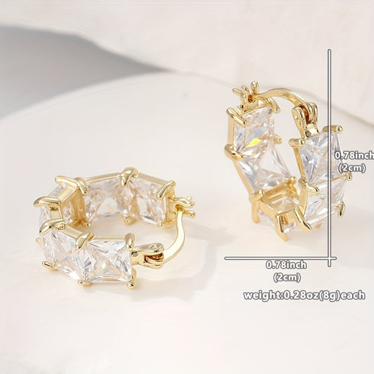 1 Paire de Boucles d’Oreilles Pendantes Kc en Zircon Cubique Synthétique – Style Boho Luxueux, Parfaites pour Mariages, Fêtes et Événements Formels, Boucles d’Oreilles pour Occasions Spéciales | Design Boho