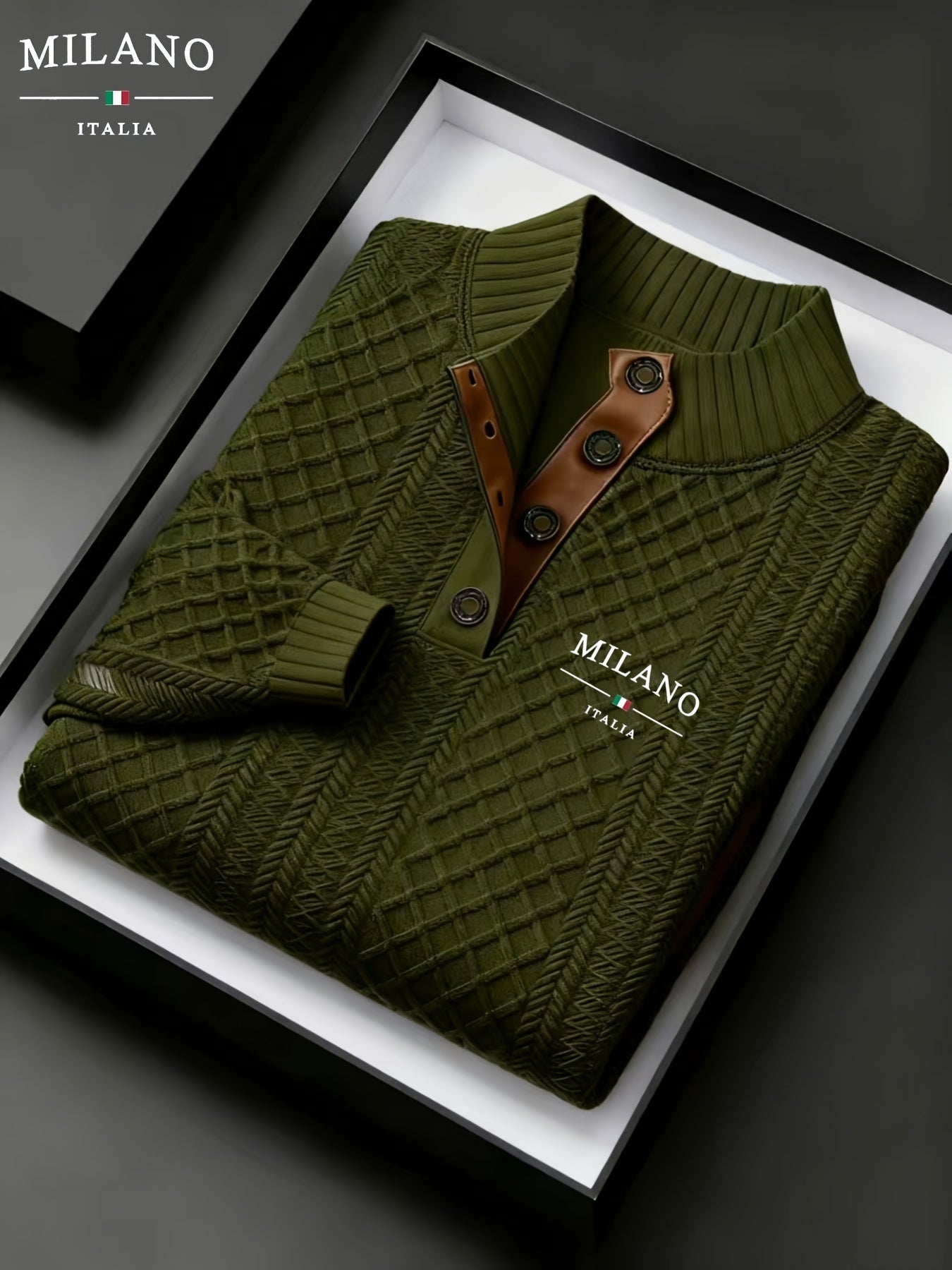 The Men'S Autumn And Winter Christmas High-Neck Jacquard Knitted Sweater Is a Casual Style Made from a Heavy 280G/M² Fabric with Random Textures. It Features a Mature And Stylish High-Neck Pullover Design, with