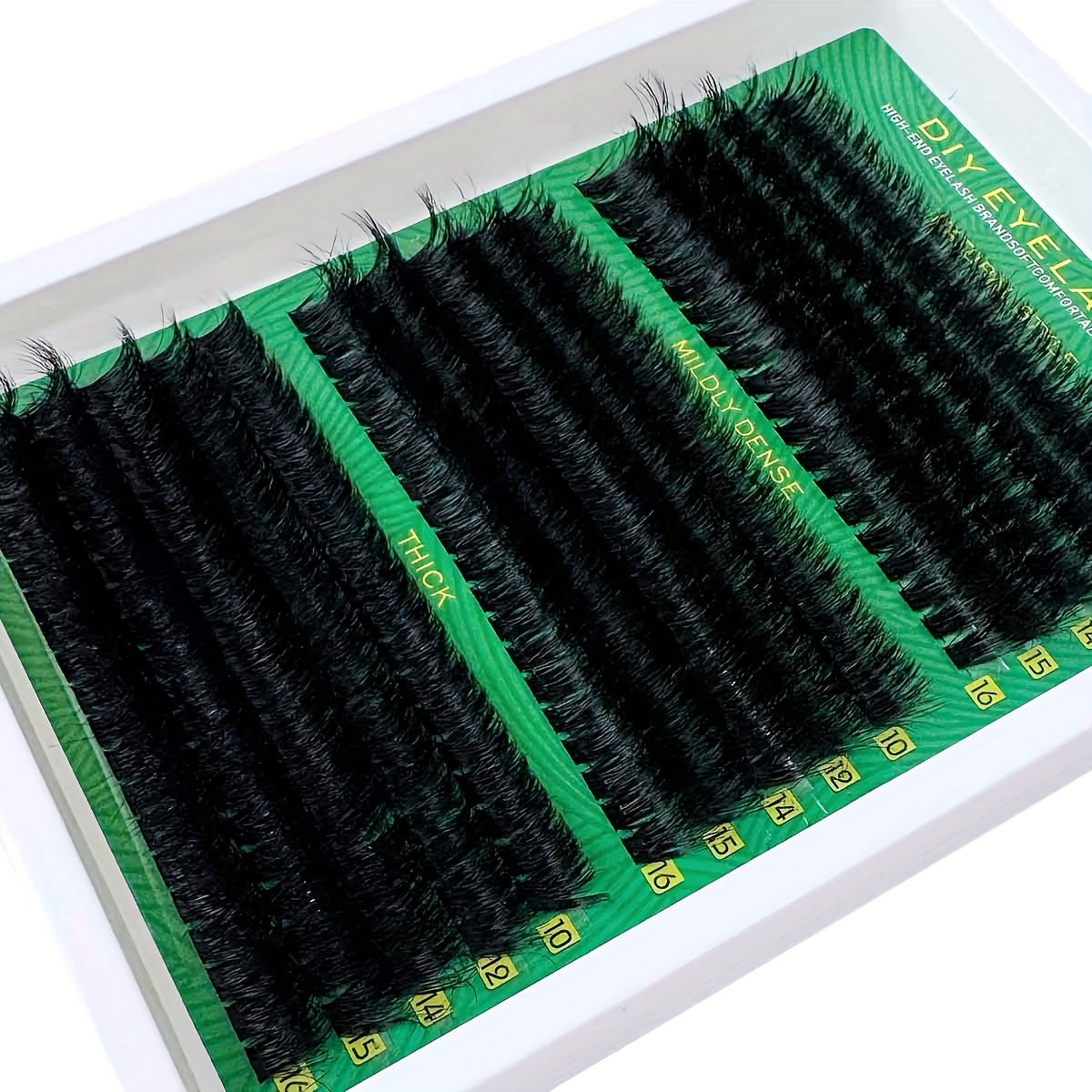 Lot de 300 faux cils en vison synthétique à poser soi-même, 40D/50D/60D/80D/100D, extensions de cils individuelles duveteuses, effet 5D, 0,07 mm, courbés, pour un regard spectaculaire. Plateau de cils mixte de 10 à 16 mm