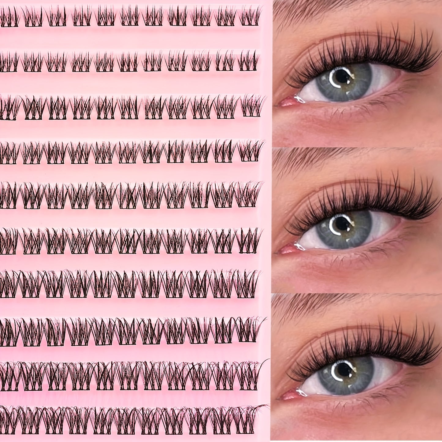 120 Touffes de Cils DIY – 8-16mm, Naturels et Fins, Réutilisables, Idéal Halloween, Noël, Saint-Valentin, Mariages et Plus