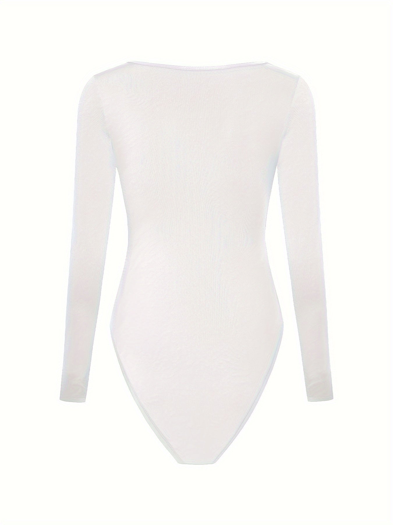 Body femme à manches longues, col carré, en polyester extensible et spandex, couleur unie, style combishort de yoga avec culotte intégrée