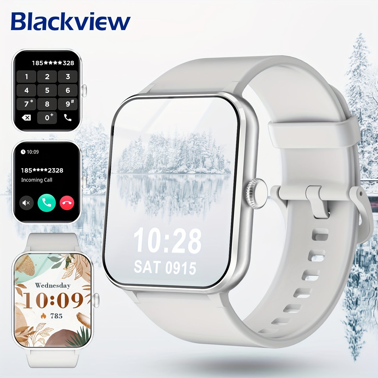 Blackview Smartwatch, Compatible With Android And For IPhone, Fitness Tracker, Fitness Watch With Activity Monitoring 1.85-Inch Touchscreen Smartwatch, With Pedometer, Calorie Meter And Stopwatch, BT 5.3 Call, Multi-Sport Mod