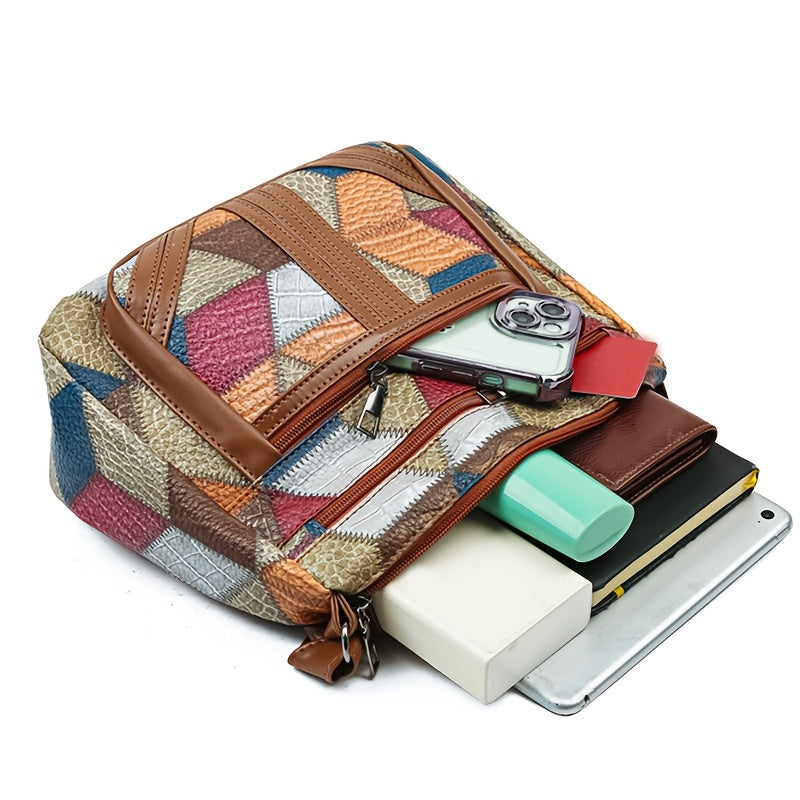 Sac Carré Neutre – Unisexe, Sac Bandoulière Décontracté, Design Bicolore, Sac à Dos/Bandoulière, Style Simple et Tendance, Fermeture Zippée Aléatoire