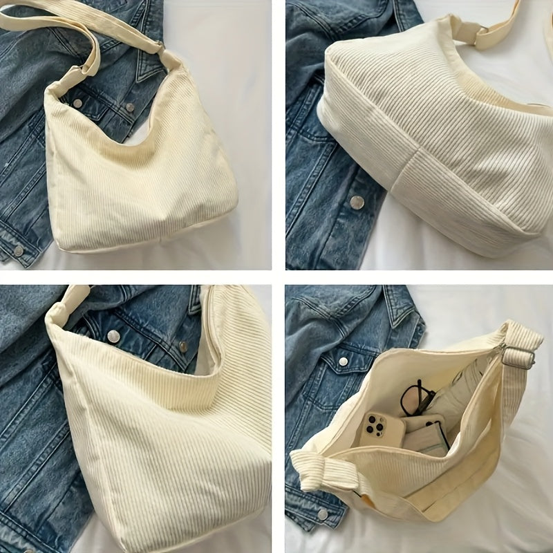 Sac Épaule Femme en Velours – Options Noir et Blanc, Sac Polyvalent, Élégant et Minimaliste, Léger et Doux, Idéal Voyage et Quotidien