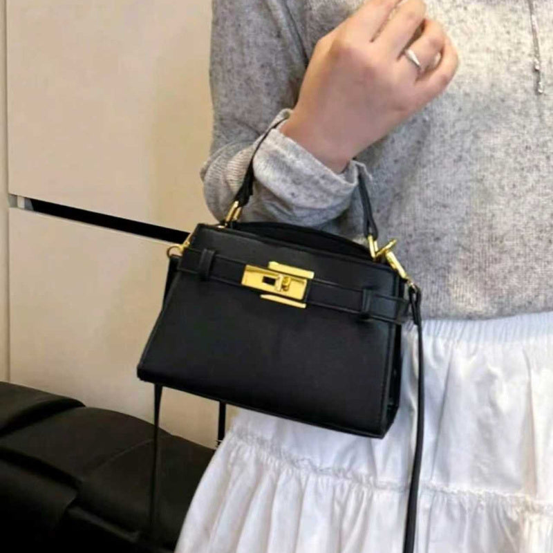 Sac à Main Femme Élégant Business Décontracté – Tote Structuré avec Finitions Dorées et Fermoir à Boucle, Design Durable et Facile à Nettoyer, Idéal pour le Bureau, le Voyage ou en Cadeau