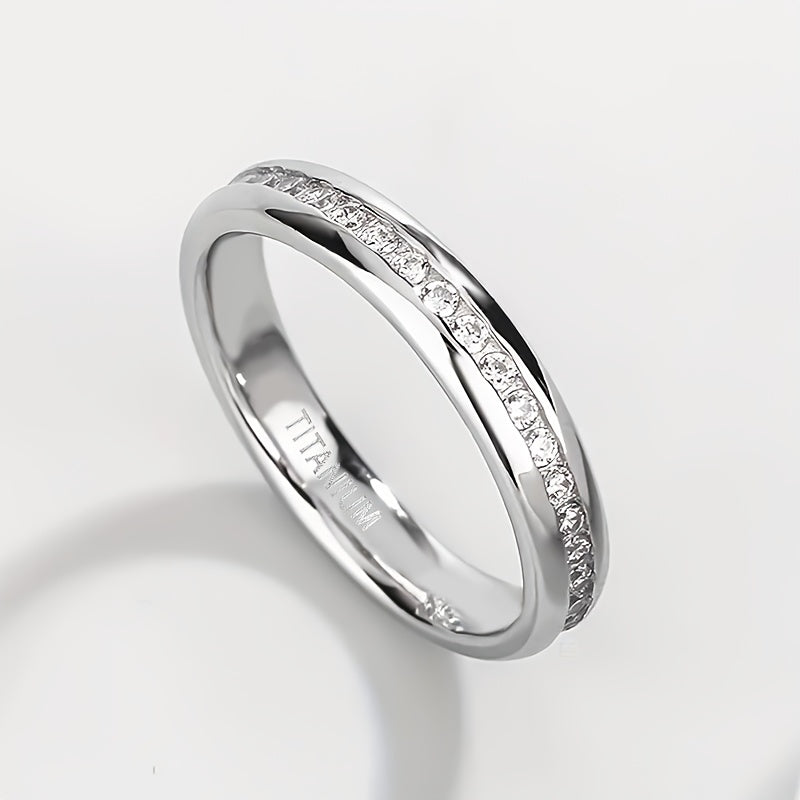 Women's Full-Circle Synthetic Zirconium Oxide Ring - -Like Brilliance, Eternal Shine Wedding Band, Valentine's Gift, Everyday Jewelry - No Maintenance Required, Anniversary Gift, Sparkling Design, Highquality Finish, Statemen