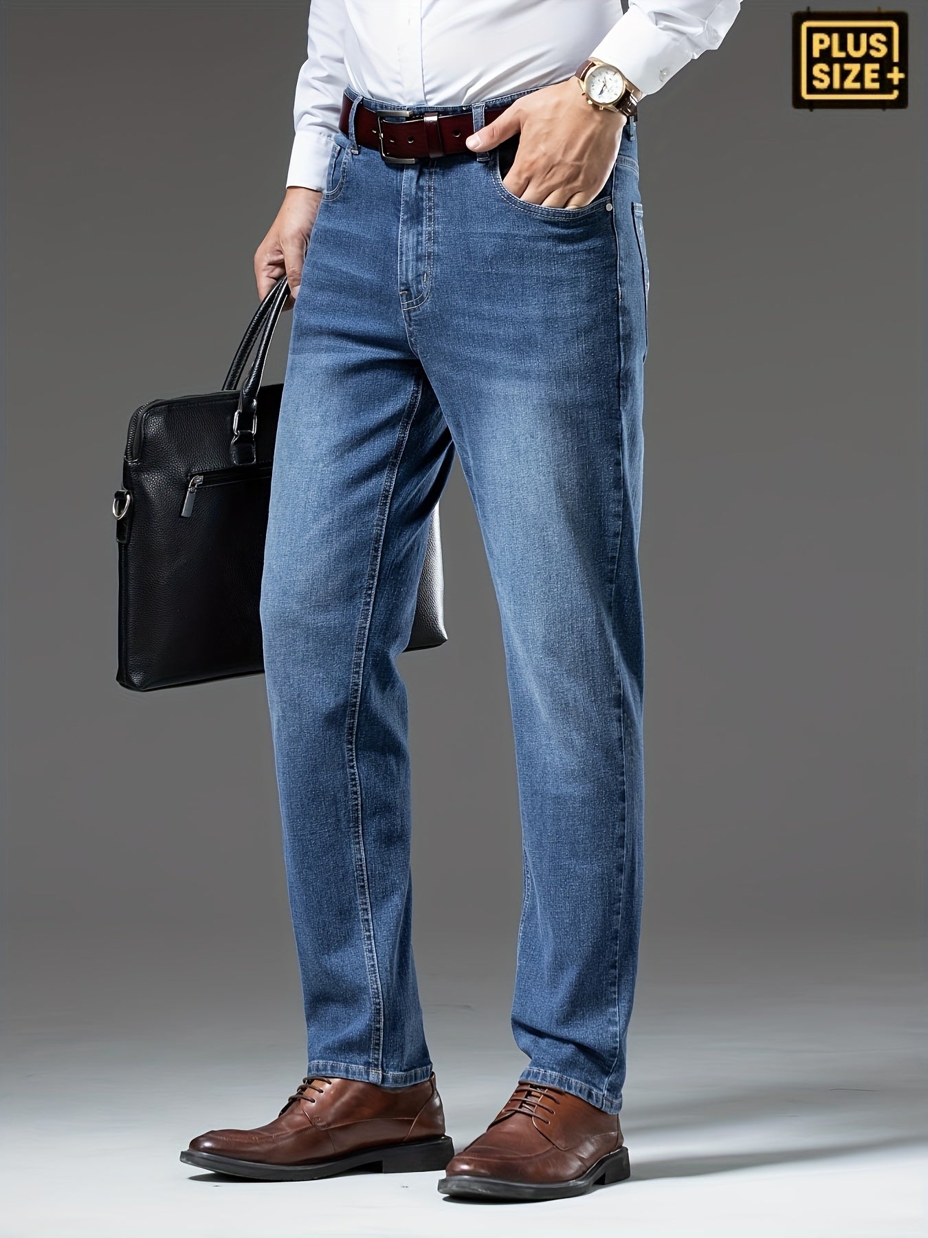 Jeans Homme Grande Taille – Stretch, Jambe Droite, Casual & Tout Saison