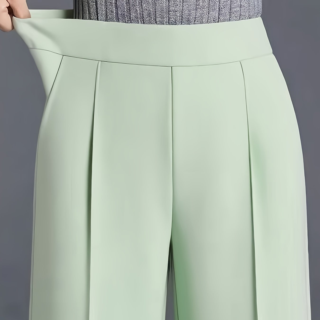 Pantalon Femme Taille Haute Oversize – Jambe Large avec Poches Obliques, Élégant et Décontracté, Tous Saisons