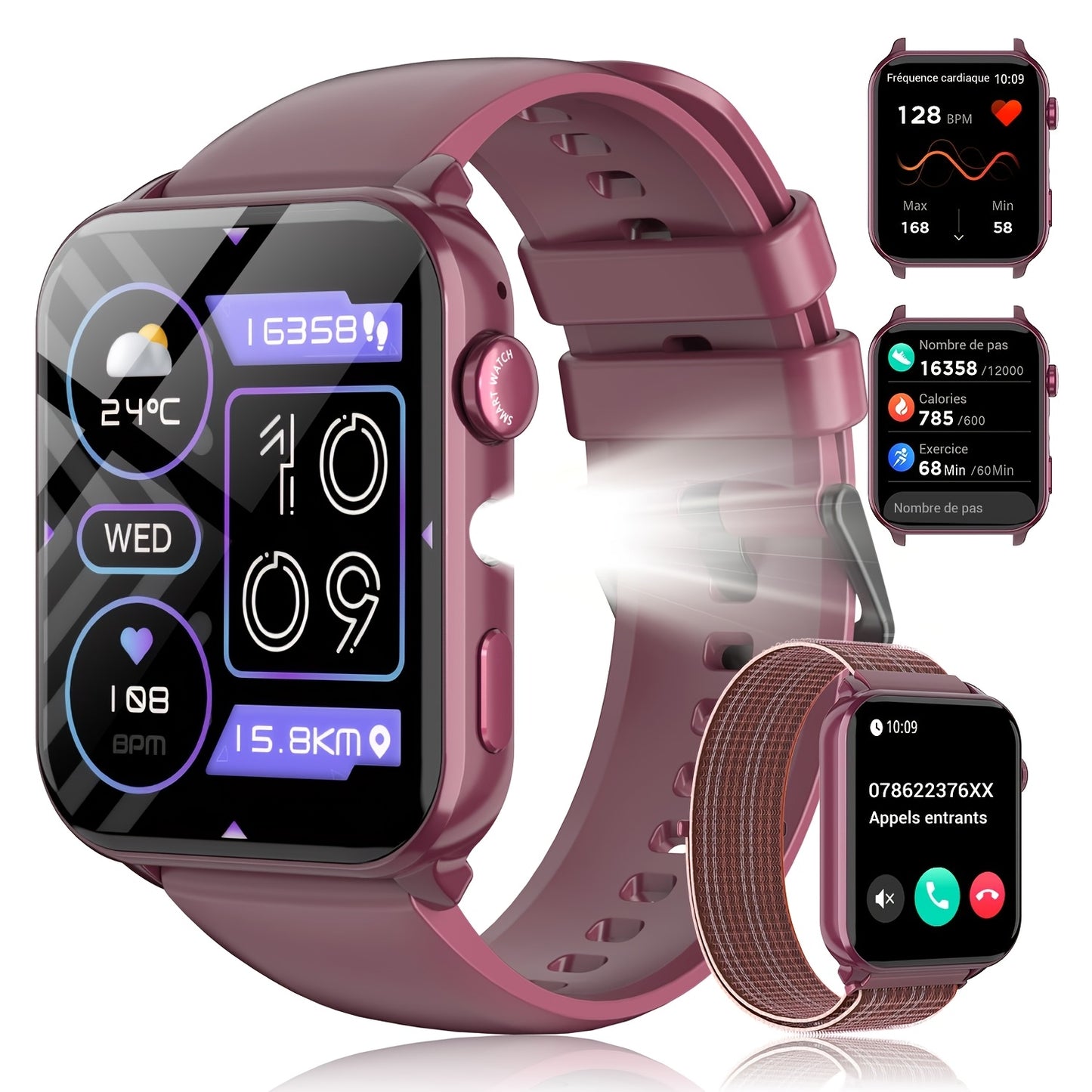 Blackview Smartwatch, Compatible With Android And For IPhone, Fitness Tracker, Fitness Watch With Activity Monitoring 1.85-Inch Touchscreen Smartwatch, With Pedometer, Calorie Meter And Stopwatch, BT 5.3 Call, Multi-Sport Mod