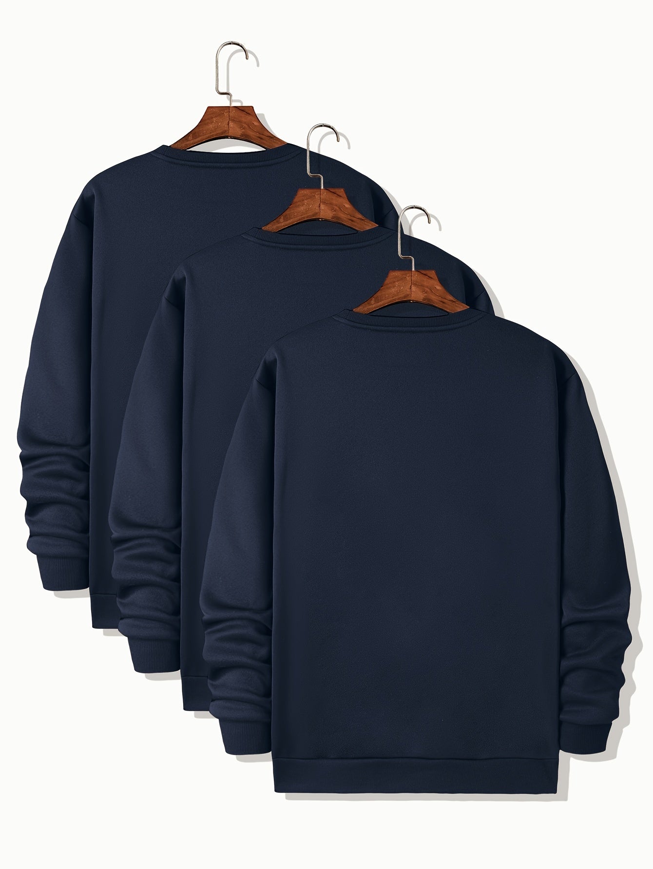 3pcs Sweatshirts Homme Grande Taille – Col Rond, Manches Longues, Printemps/Automne/Hiver