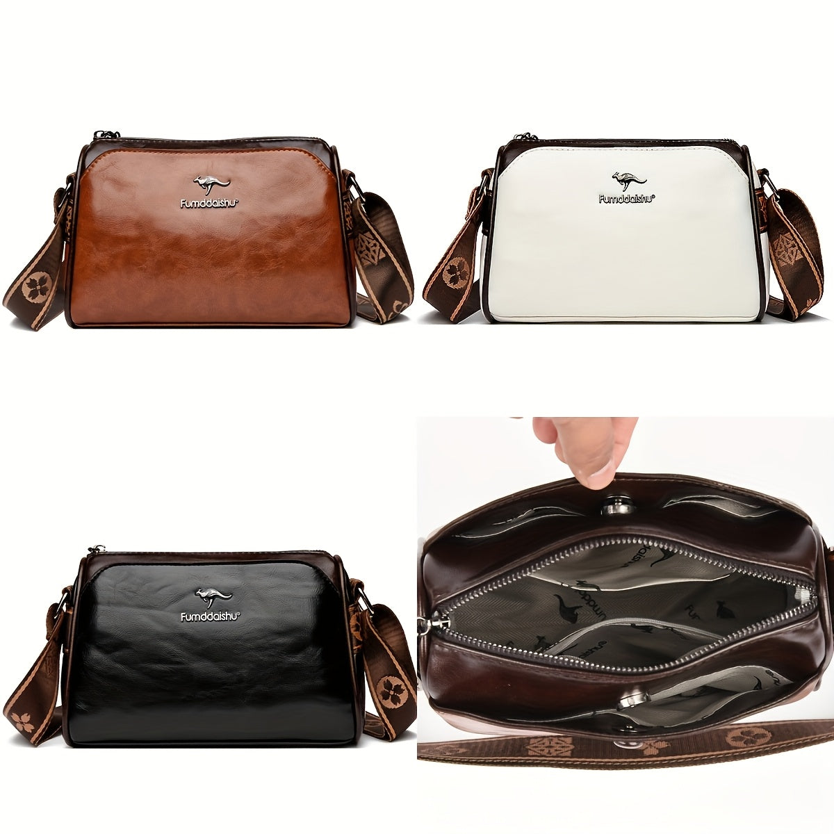 Sac bandoulière et sac à main élégant pour femmes – mini format, cuir, plusieurs compartiments, bandoulière réglable, fermeture zippée, style boho-chic, idéal pour travail, voyage et usage quotidien, cadeau parfait