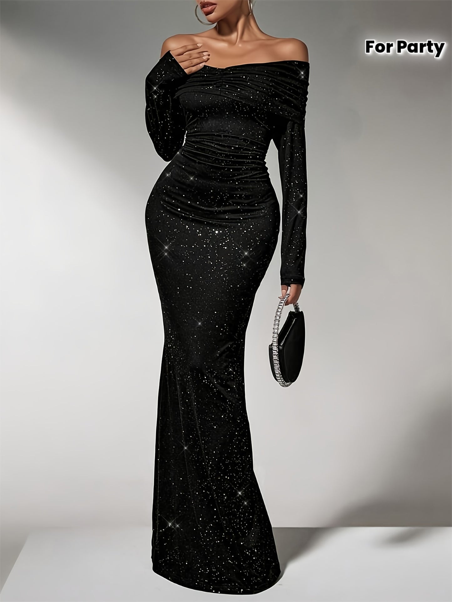 Robe de Soirée Élégante Femme — Noire, Style Une Épaule, Coupe Slim, Jupe Sirène, Robe Longue Formelle pour Galas, Proms et Mariages, Glamour Toute l’Année, Tenue Sirène pour Événements Spéciaux
